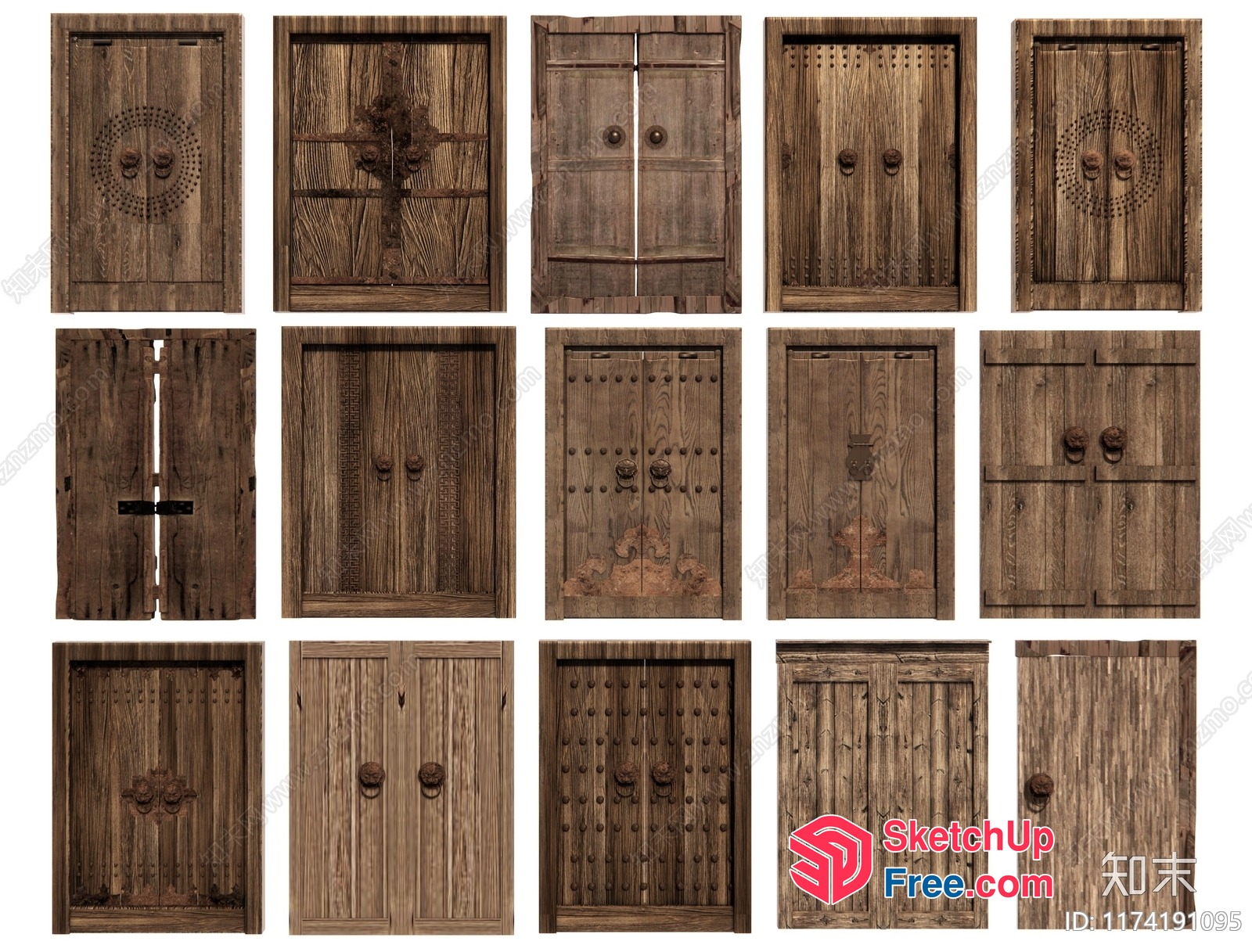 3D Wood Door Collection 3D SketchUp File