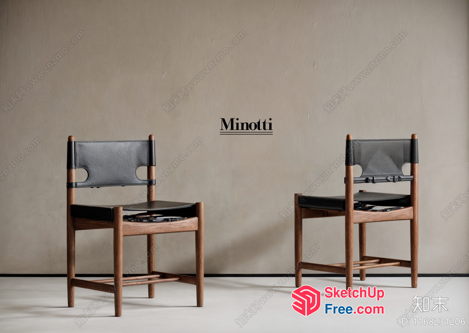 Minotti Chairs In Vintage Style 3D SketchUp File