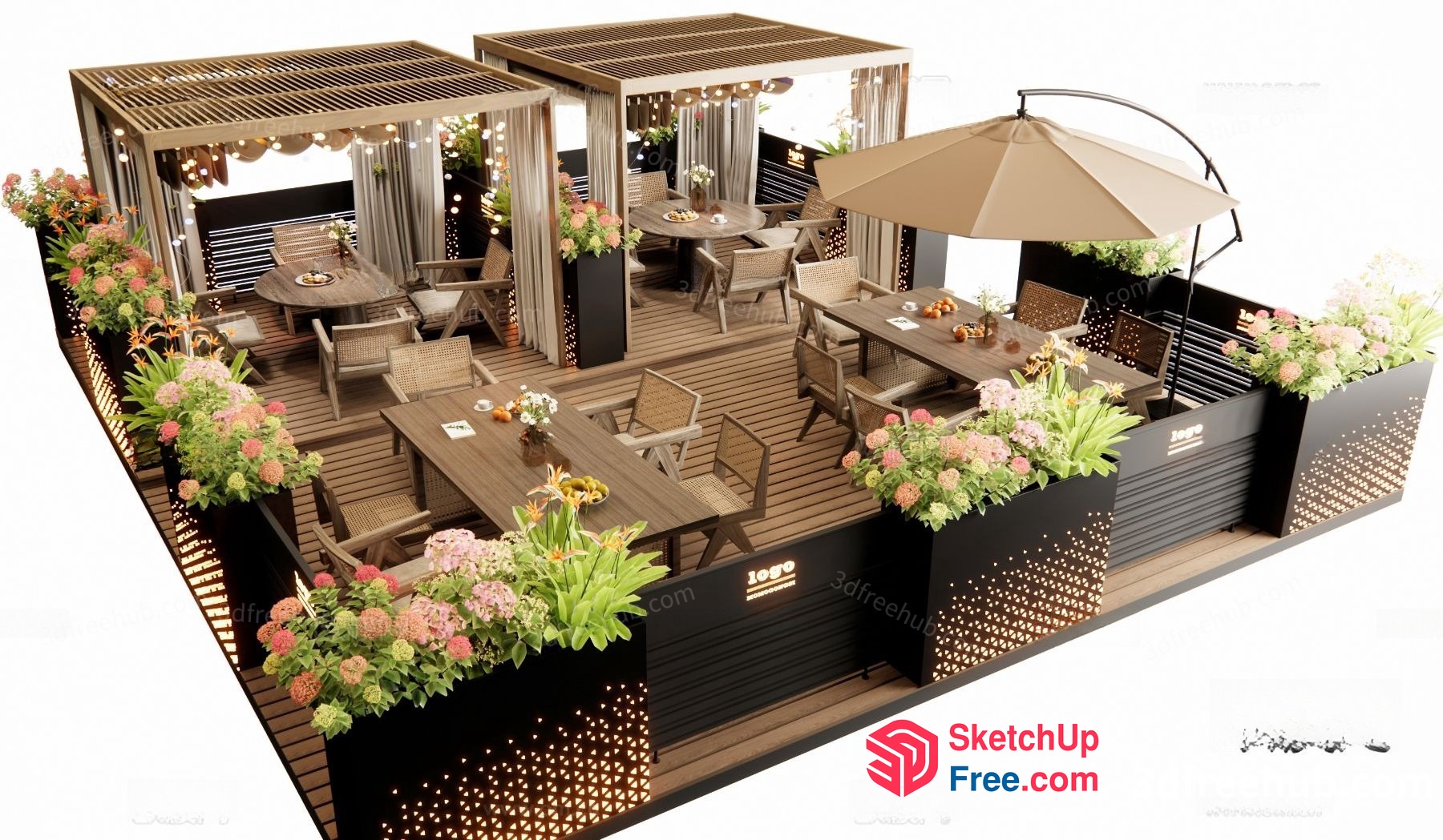 Modern Outdoor Patio Decor 3D SketchUp File