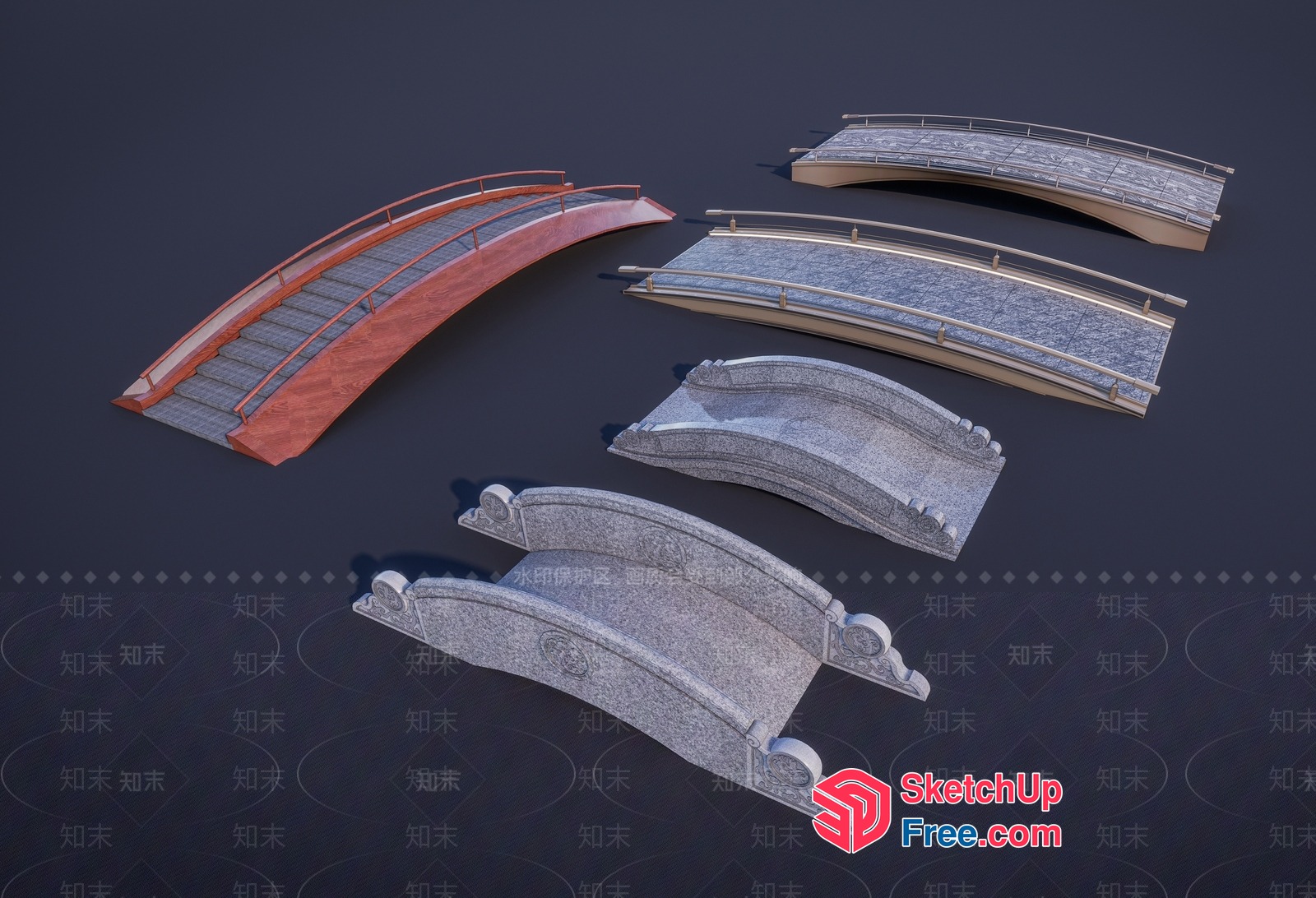 Curved Bridge Designs 3D SketchUp File