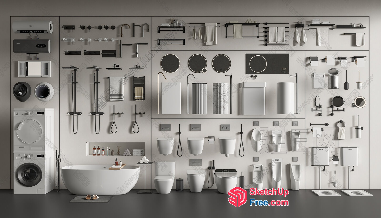 Bathroom And Kitchen Decorative Items 3D SketchUp File