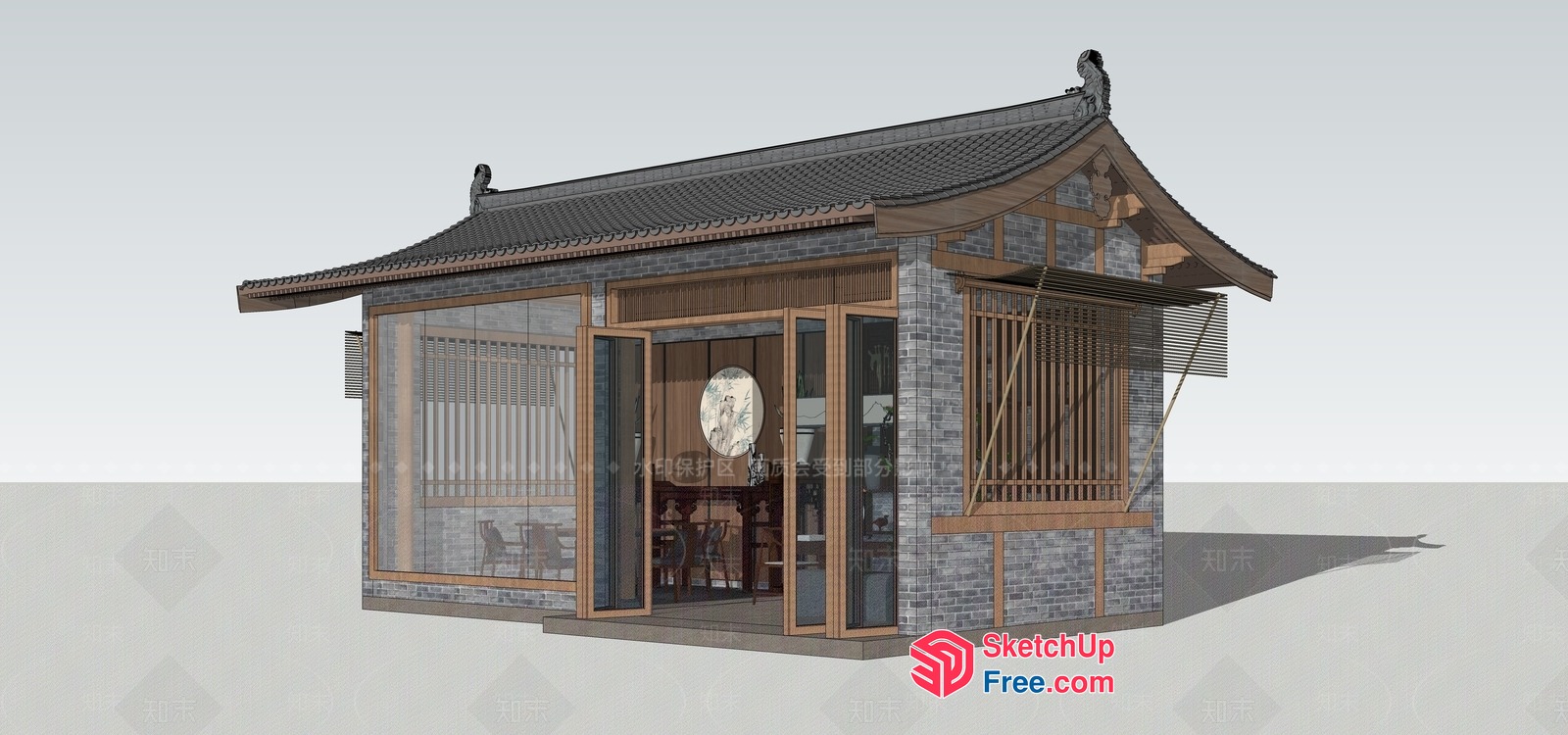 Traditional Asian-Style Homestay Exterior 3D SketchUp File