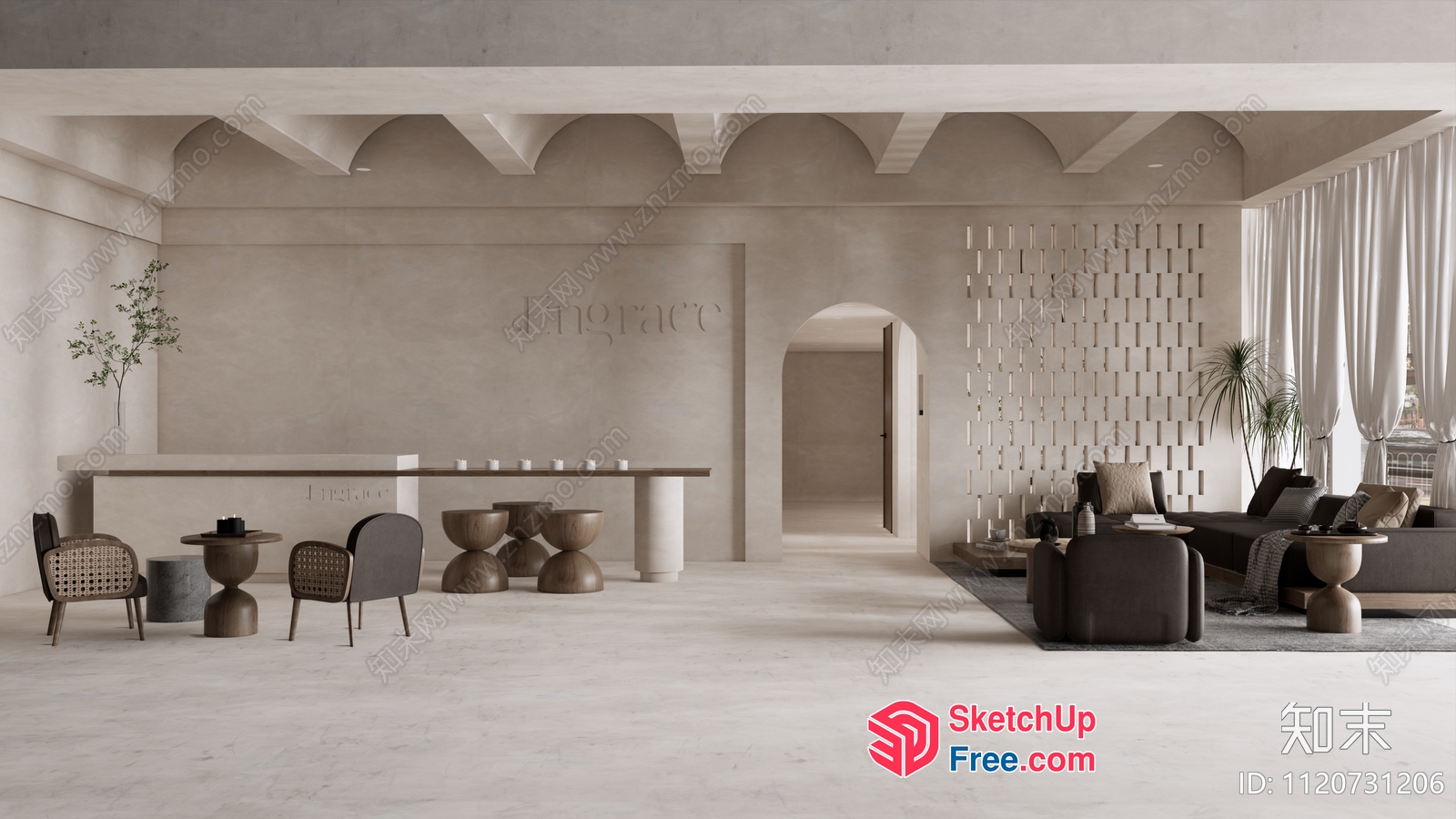 Modern Minimalist Interior Design With Neutral Tones 3D SketchUp File