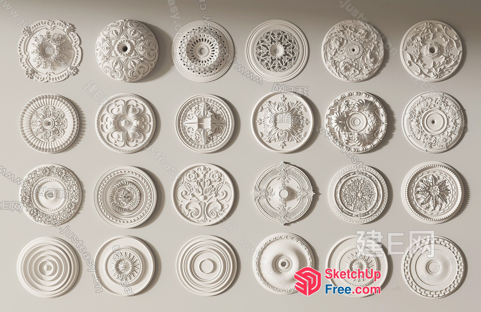 Intricate Ceiling Decorations 3D SketchUp File