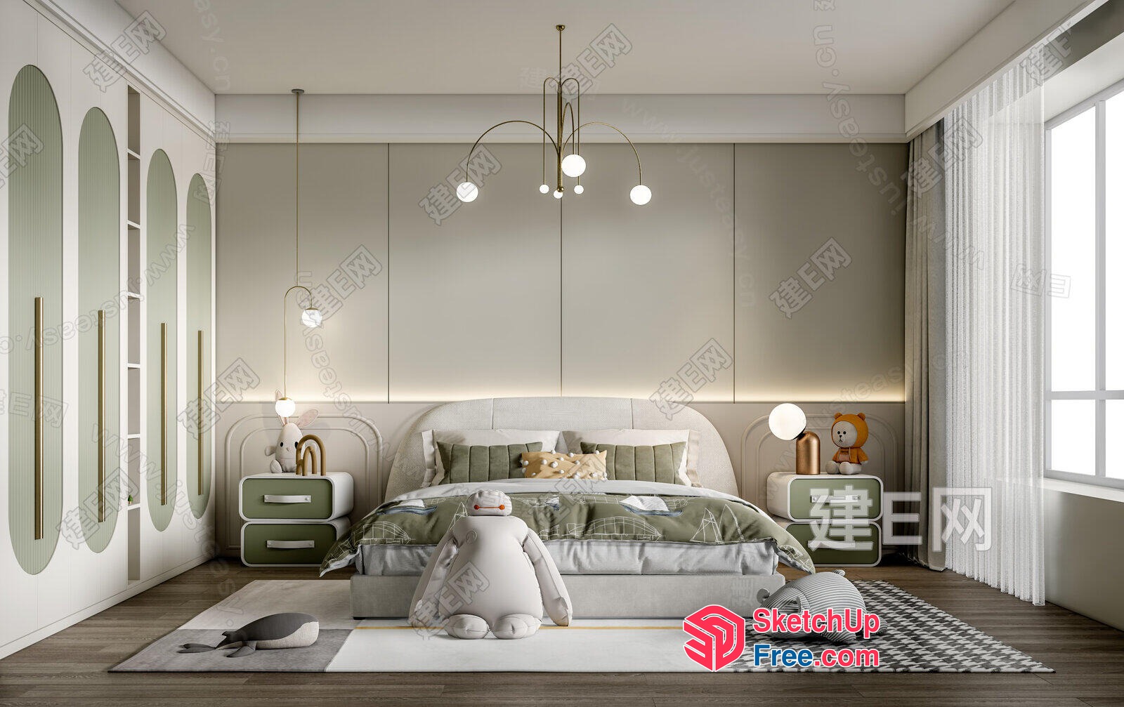 Modern Minimalist Children'S Bedroom Interior 3D SketchUp File