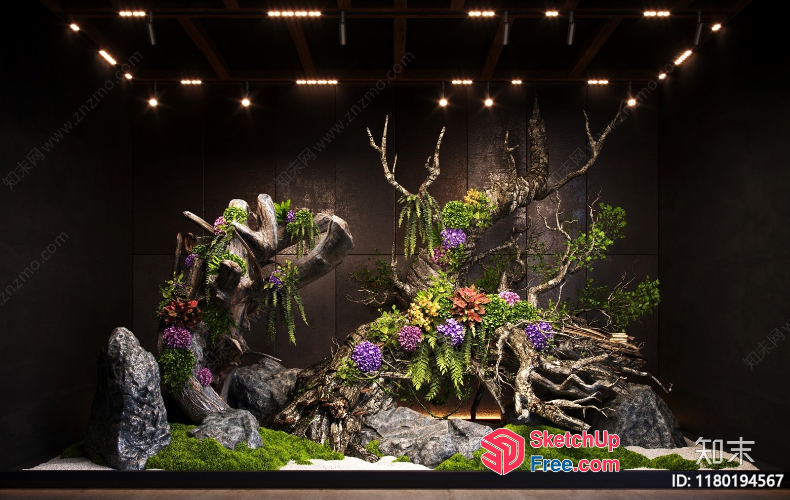 Exquisite Japanese-Style Garden Decor With Vibrant Plants 3D SketchUp File