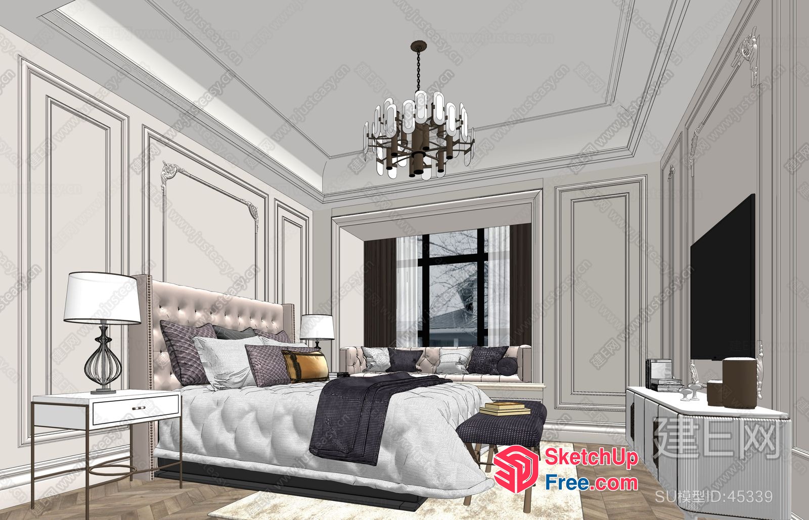 Elegant Classical Bedroom Decor 3D SketchUp File