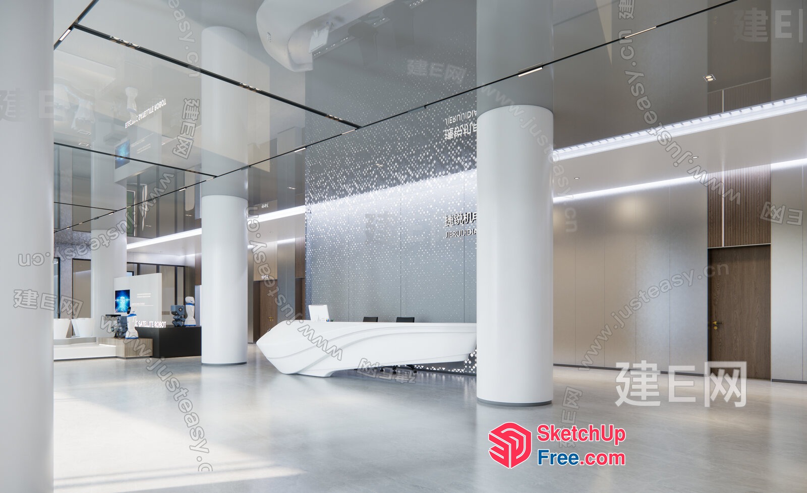 Modern Minimalist Office Interior 3D SketchUp File