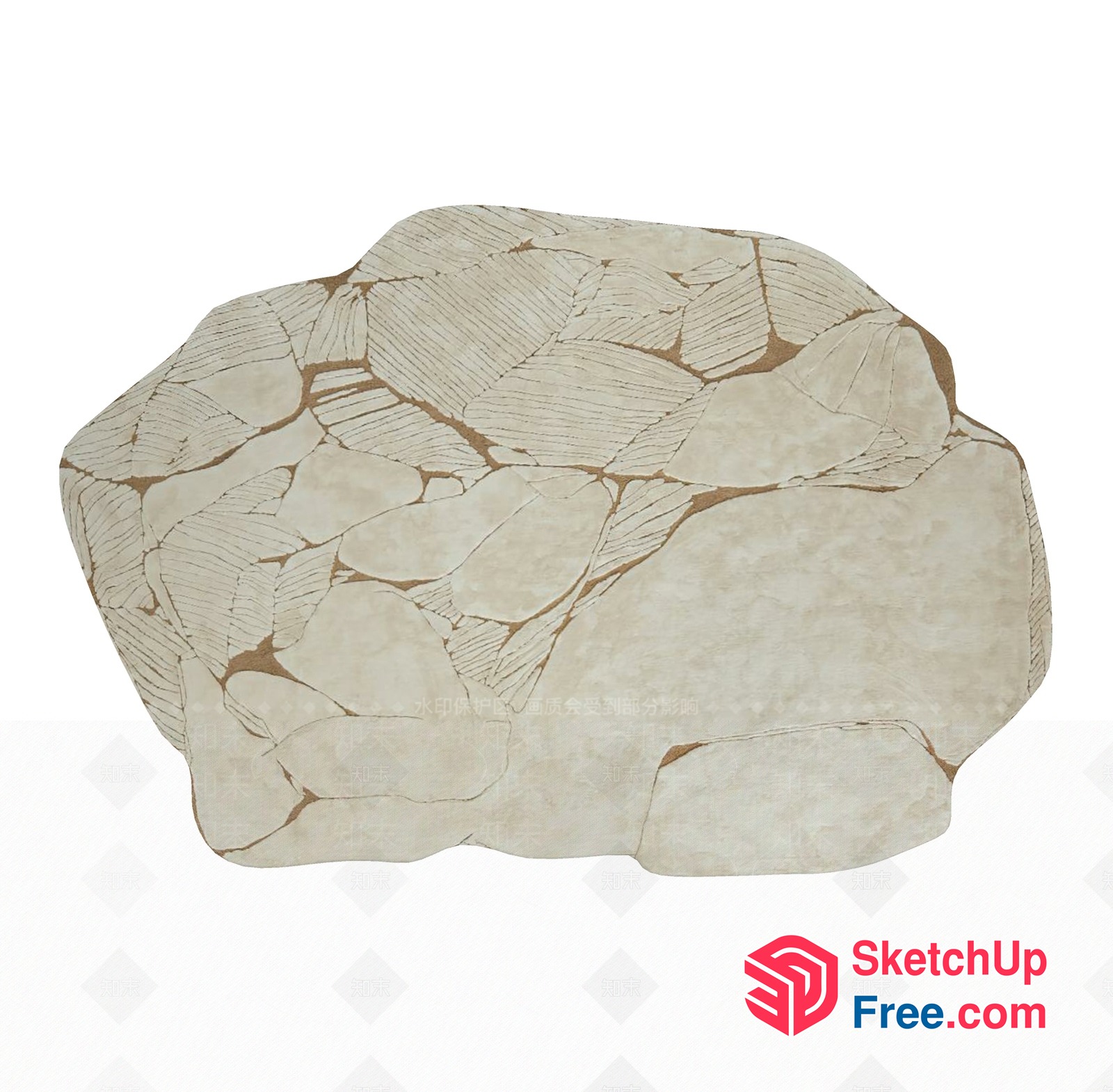 White Marble Stone Floor Tile 3D SketchUp File