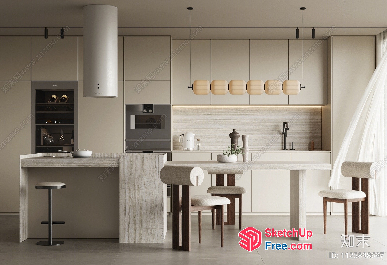 Modern Minimalist Kitchen Interior 3D SketchUp File