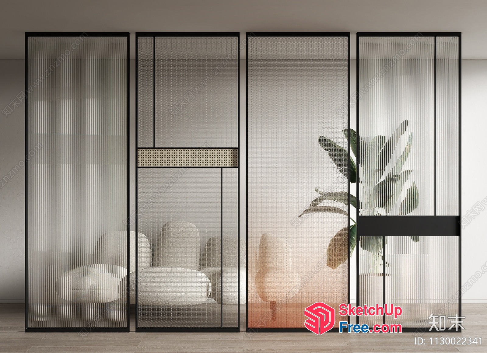 Modern Minimalist Partition Screen 3D SketchUp File