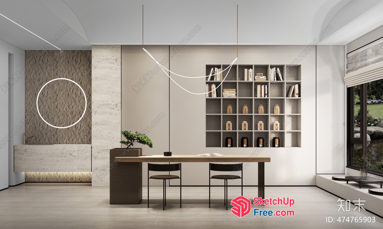 Modern Minimalist Interior Design With Natural Elements 3D SketchUp File