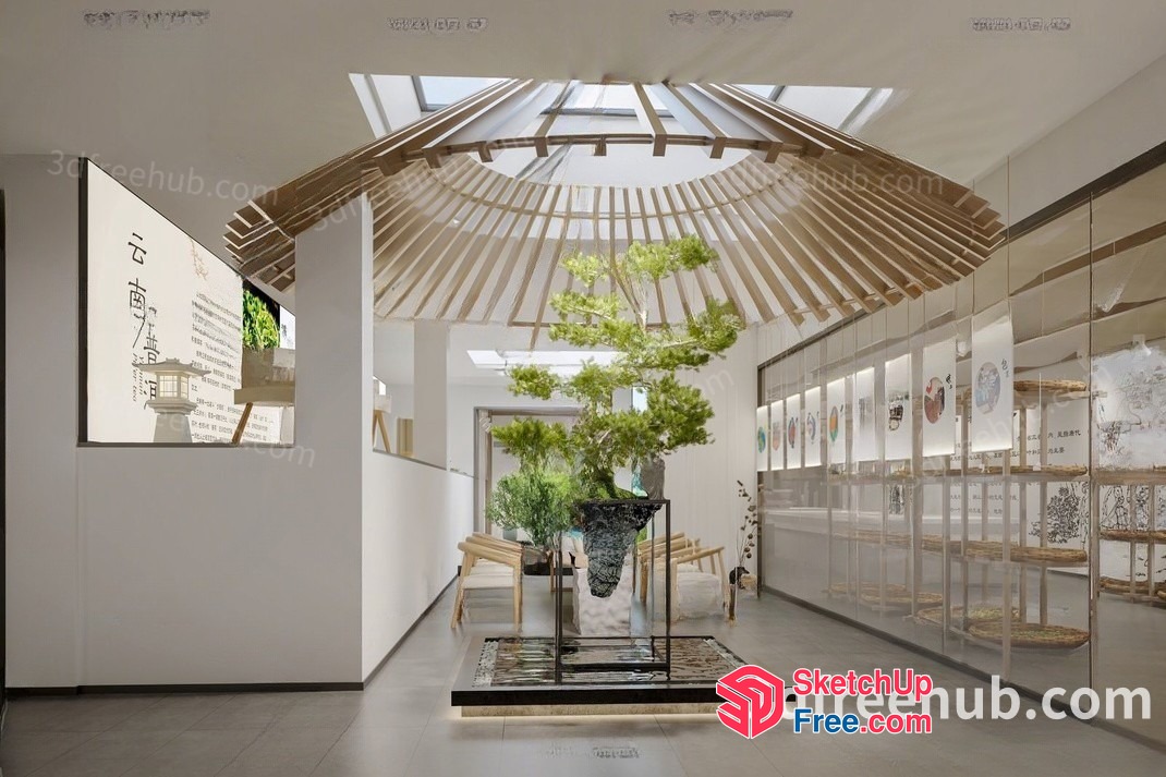 Japanese Style Interior With Natural Elements And Modern Decor 3D SketchUp File