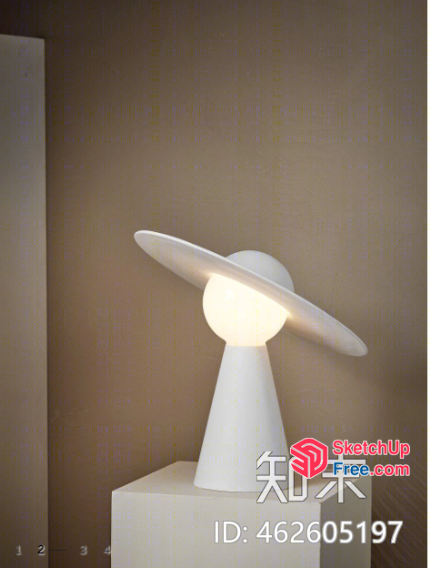 White Modern Minimalist Table Lamp 3D SketchUp File