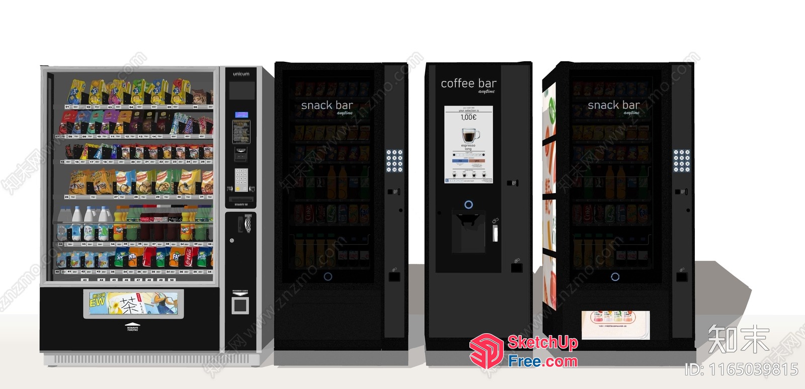Snack And Coffee Bar Vending Machines 3D SketchUp File