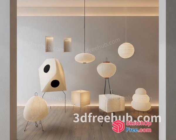 Modern White Decorative Lighting Collection 3D SketchUp File