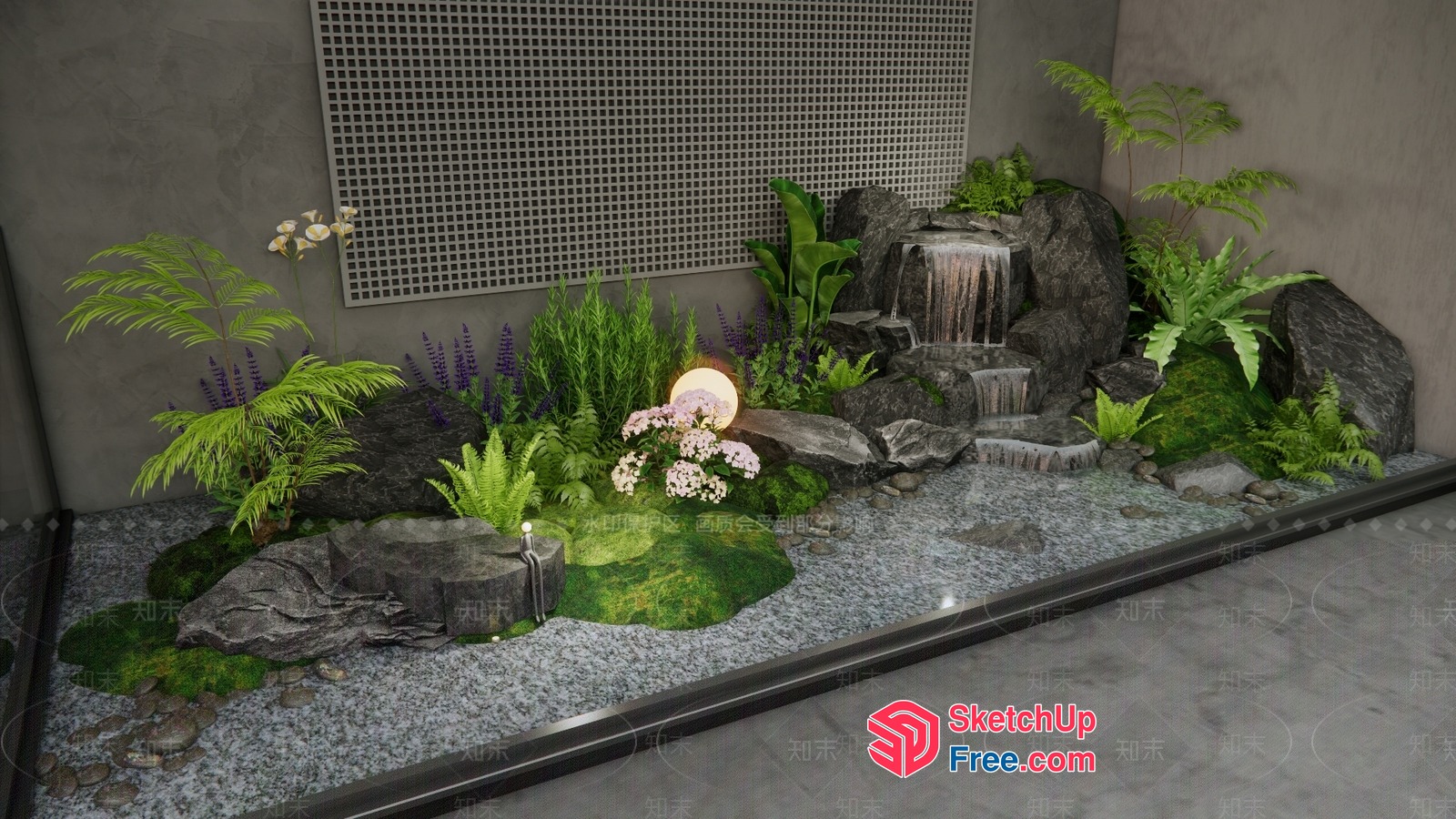 Serene Rockery Oasis 3D SketchUp File