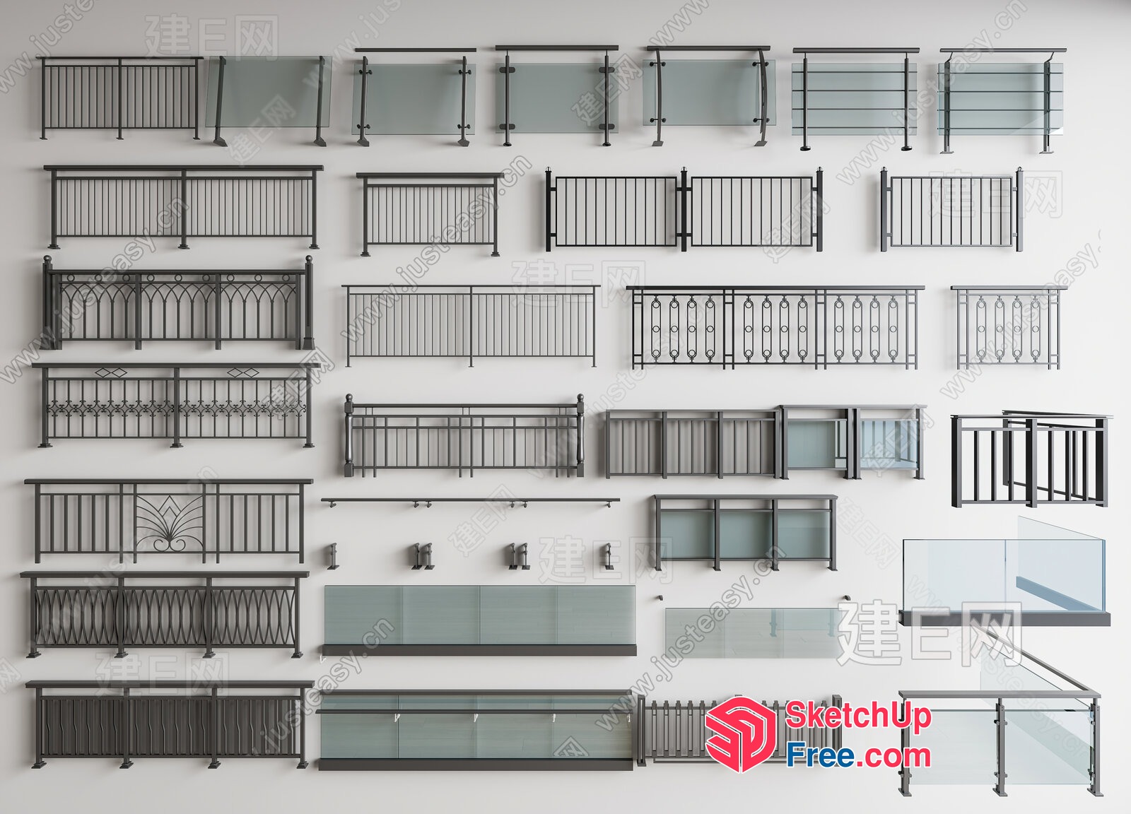 Balcony Railings Collection 3D SketchUp File