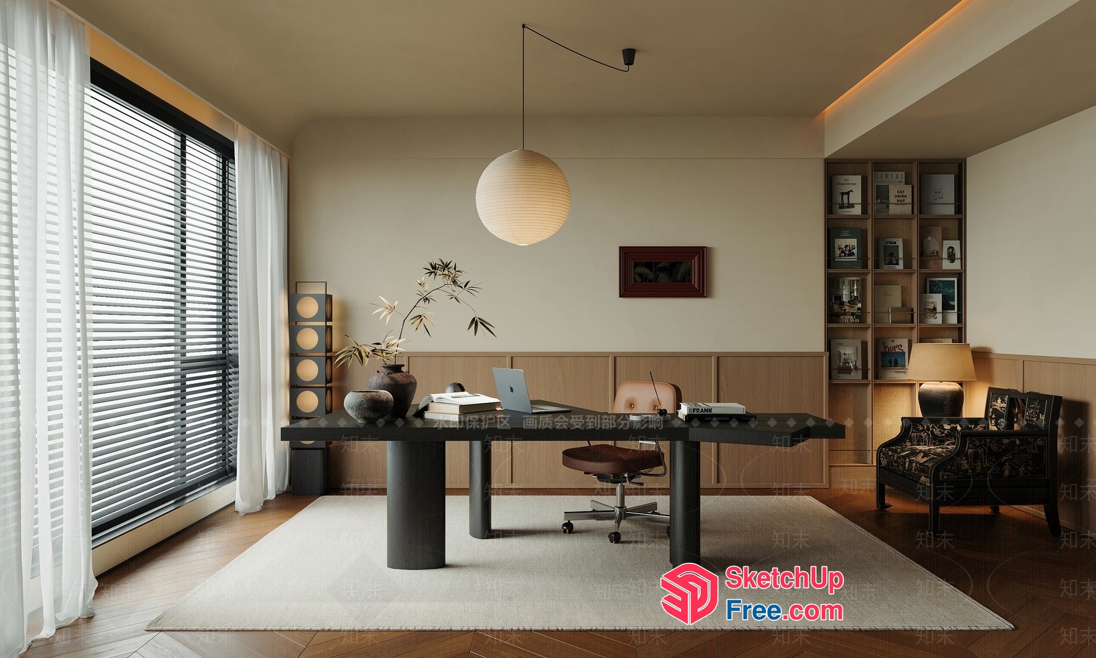 Elegant Modern Office Space With Natural Light 3D SketchUp File
