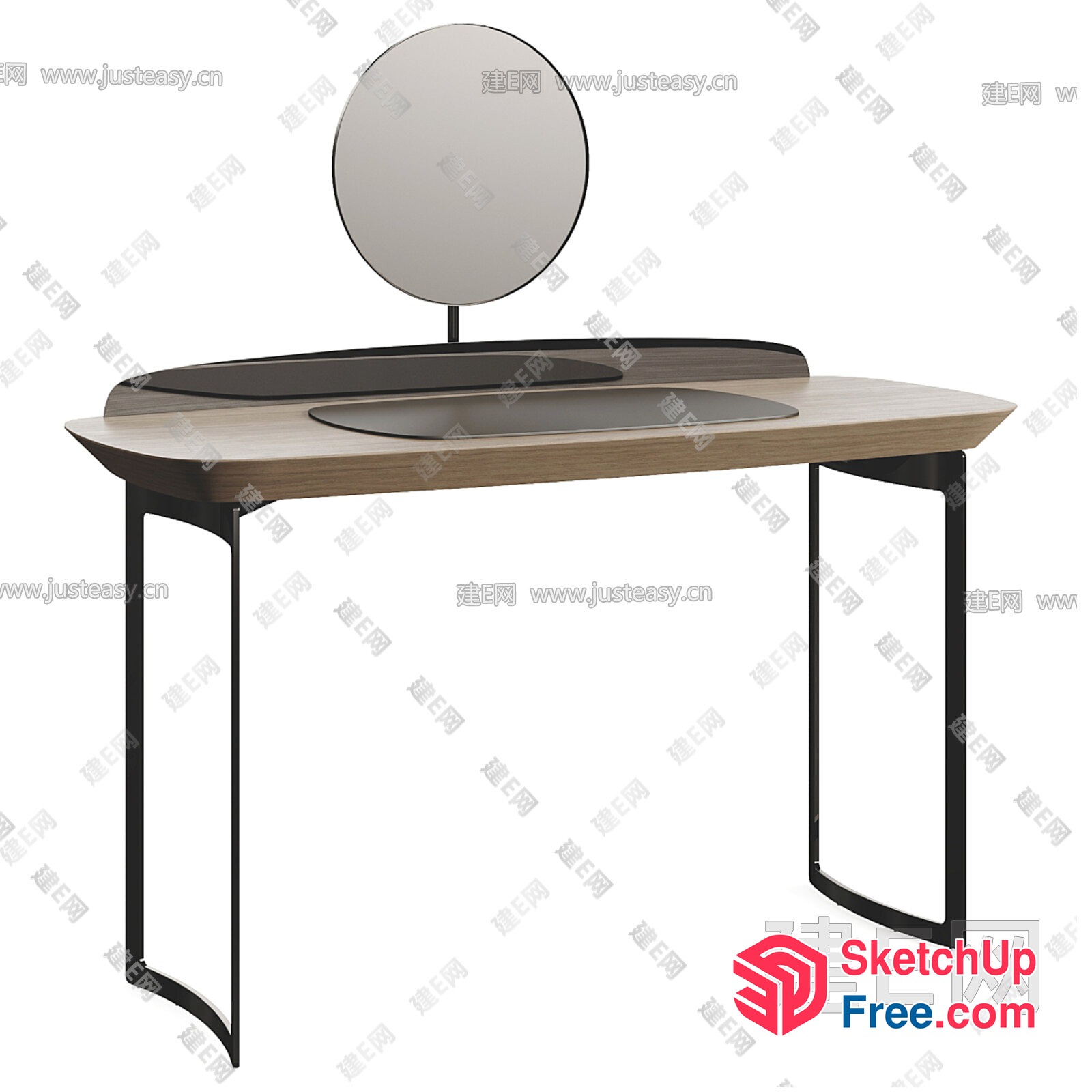 Elegant Modern Dressing Table With Mirror 3D SketchUp File