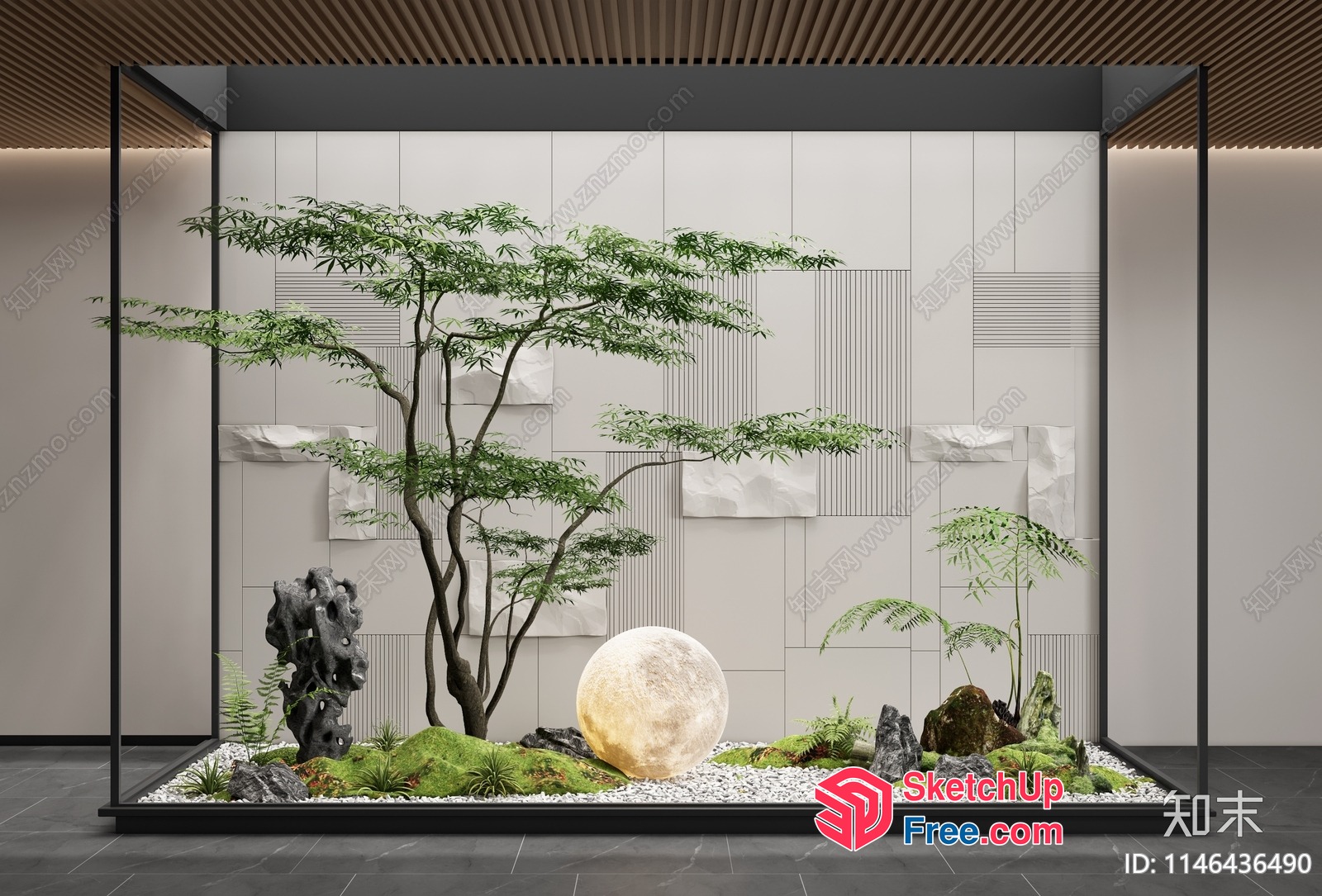Modern Japanese-Inspired Garden Oasis 3D SketchUp File