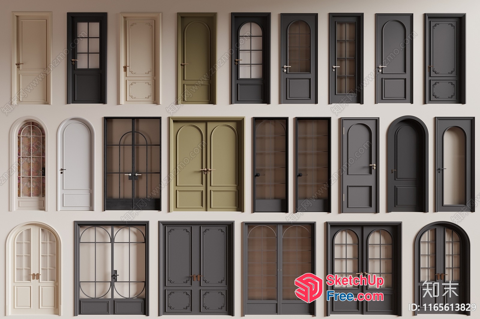 Various Door Styles 3D SketchUp File