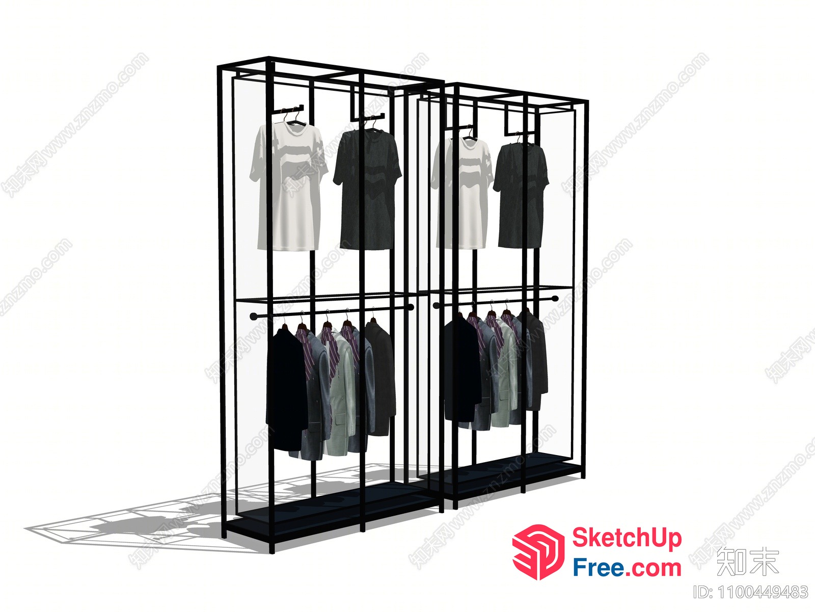 Modern Clothing Rack For Retail Or Home Use 3D SketchUp File
