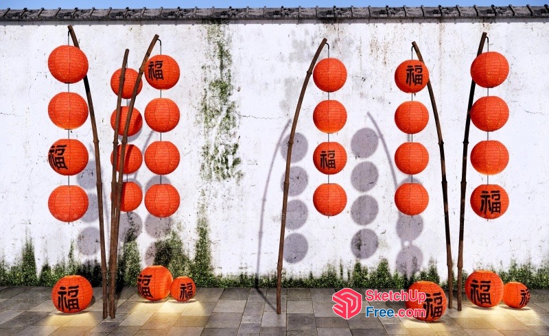 Traditional Chinese Decorative Lanterns 3D SketchUp File
