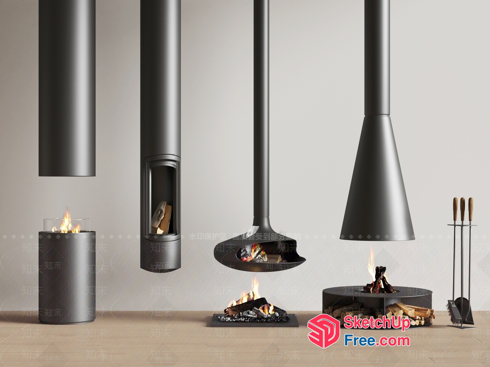 Modern Fireplace Designs 3D SketchUp File
