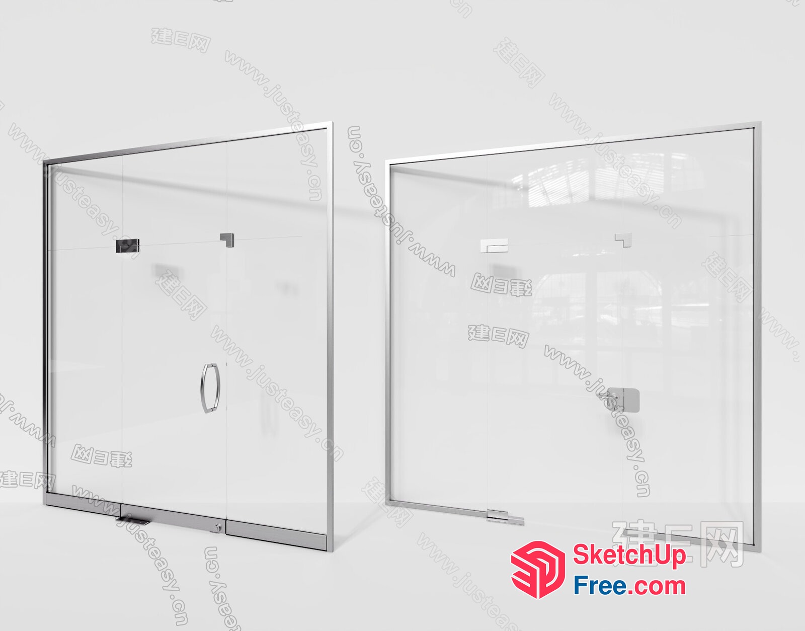 Modern Glass Door And Window Frame 3D SketchUp File