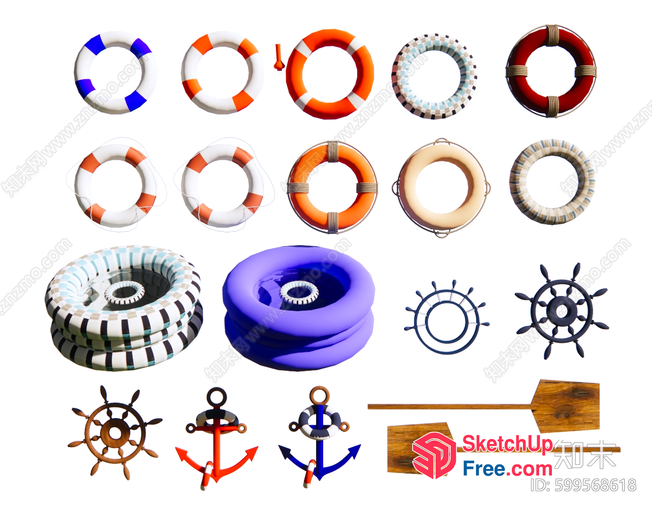 Nautical Decorative Items 3D SketchUp File