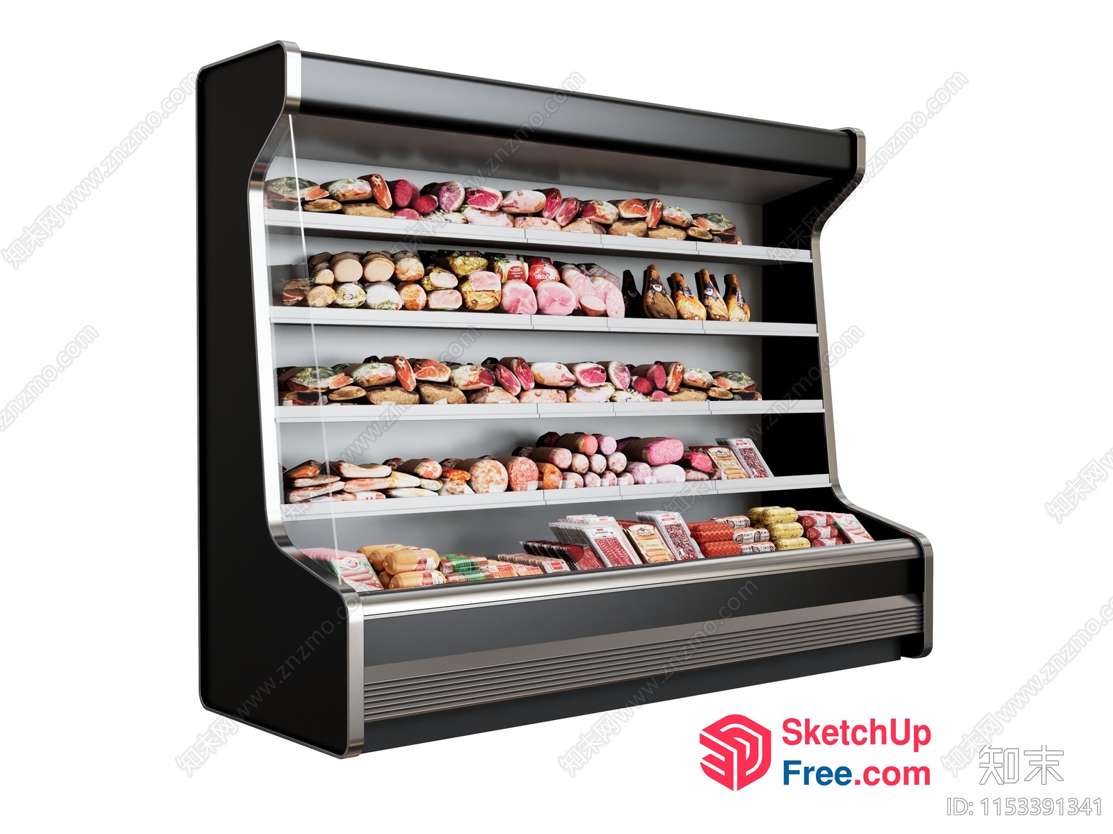 Meat And Deli Counter With Glass Display 3D SketchUp File