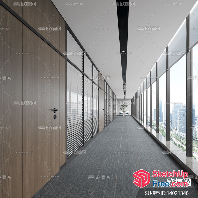 Modern Office Building Interior 3D SketchUp File