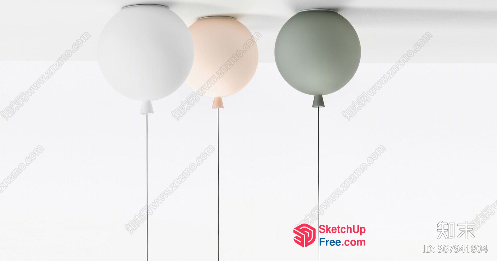Balloons Floating In The Air 3D SketchUp File