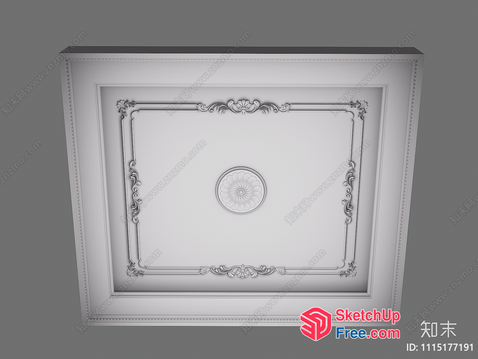 Ornate Ceiling Design With Intricate Details 3D SketchUp File
