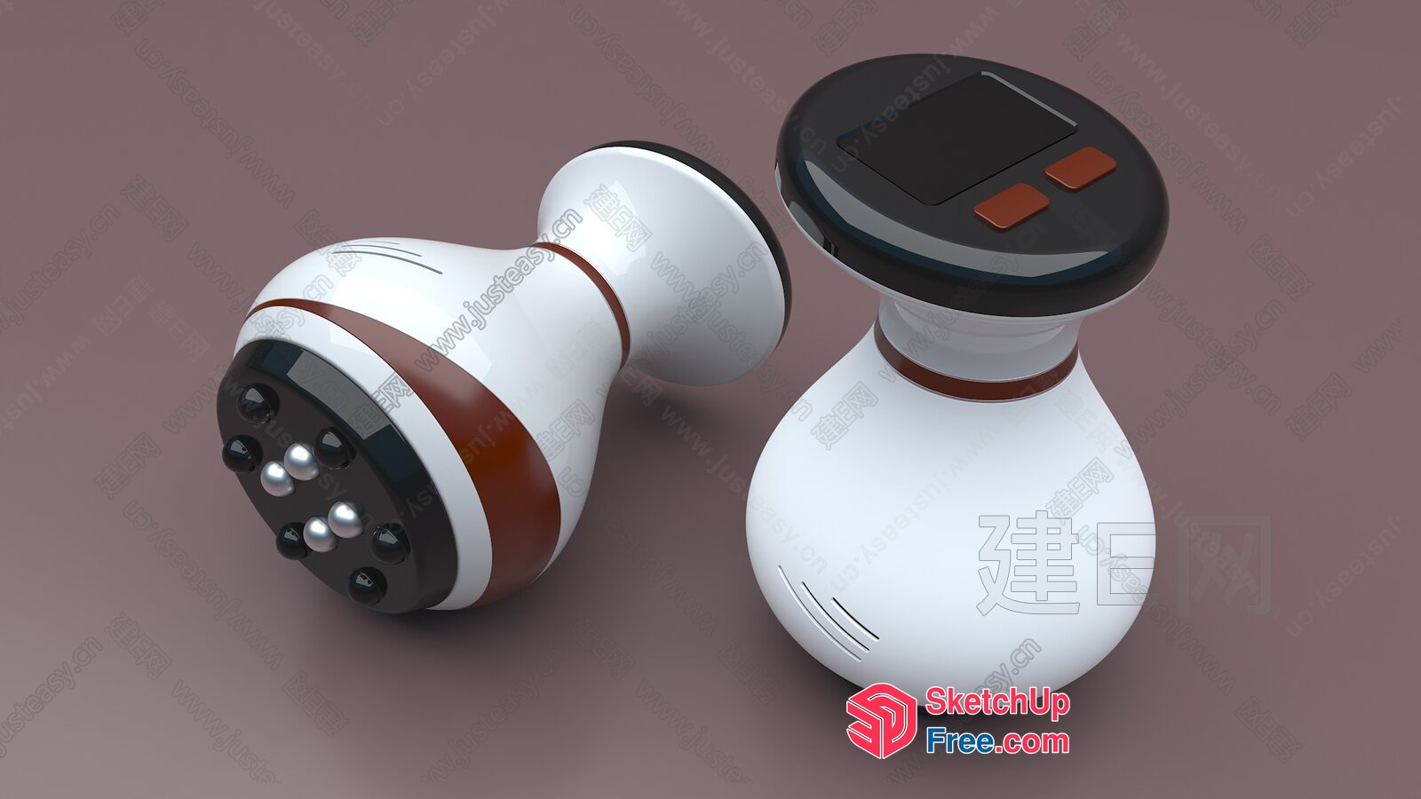 Modern And Sleek White And Brown Device 3D SketchUp File