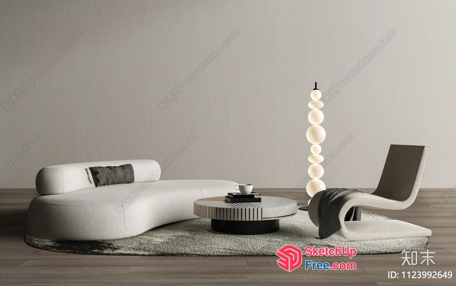 Elegant Modern Living Room Interior 3D SketchUp File