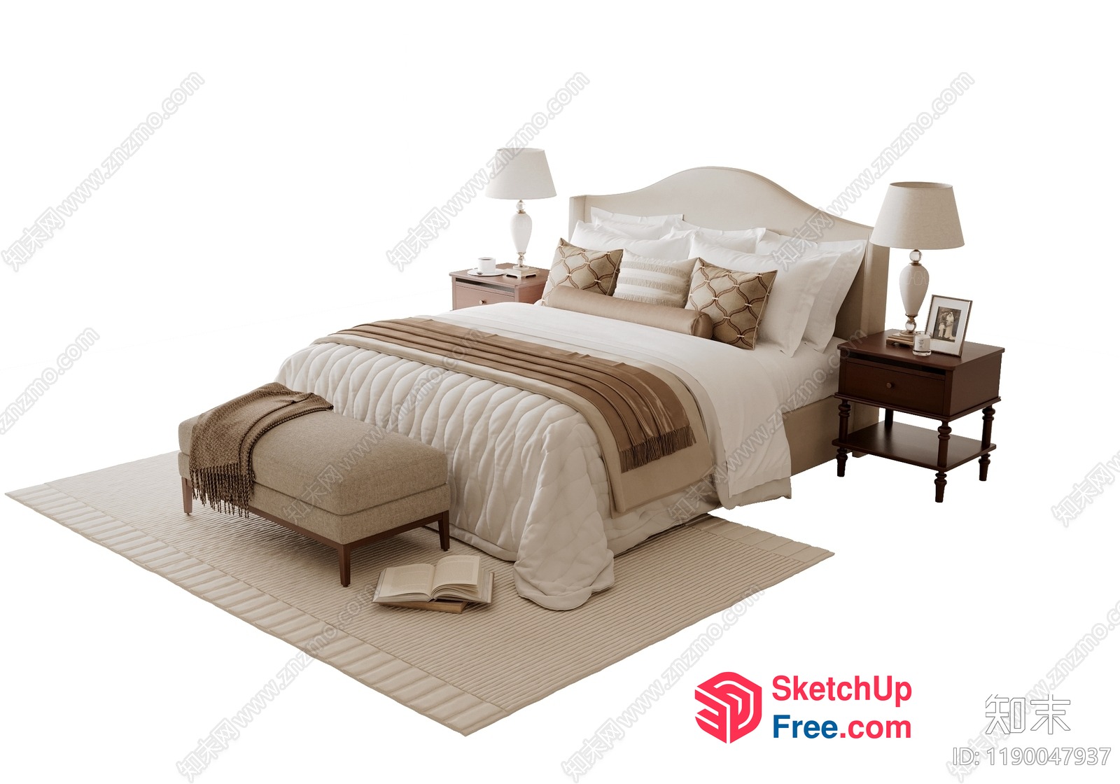 Modern Minimalist Bed Room Interior Design 3D SketchUp File