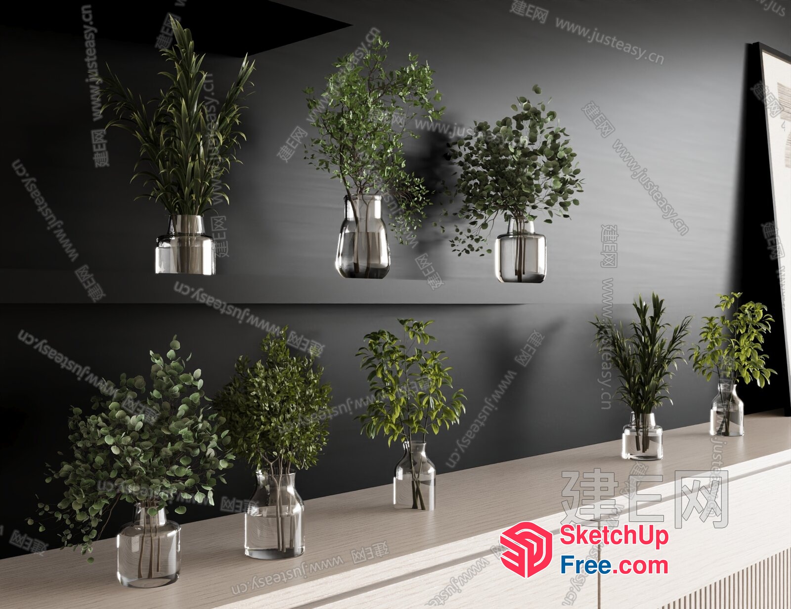 Greenery And Glass Decorations 3D SketchUp File