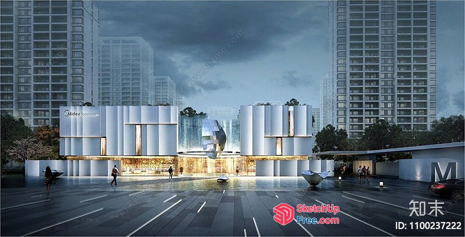 Modern Commercial Street Cladding 3D SketchUp File