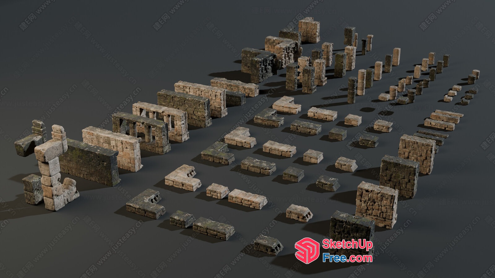 Ancient Stone Ruins 3D SketchUp File