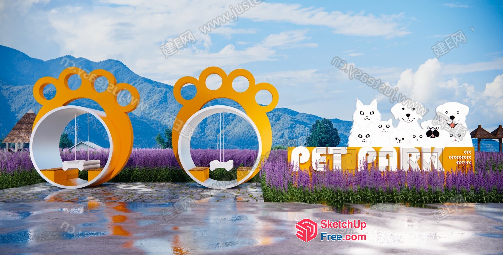 Cozy Pet-Friendly Outdoor Oasis 3D SketchUp File