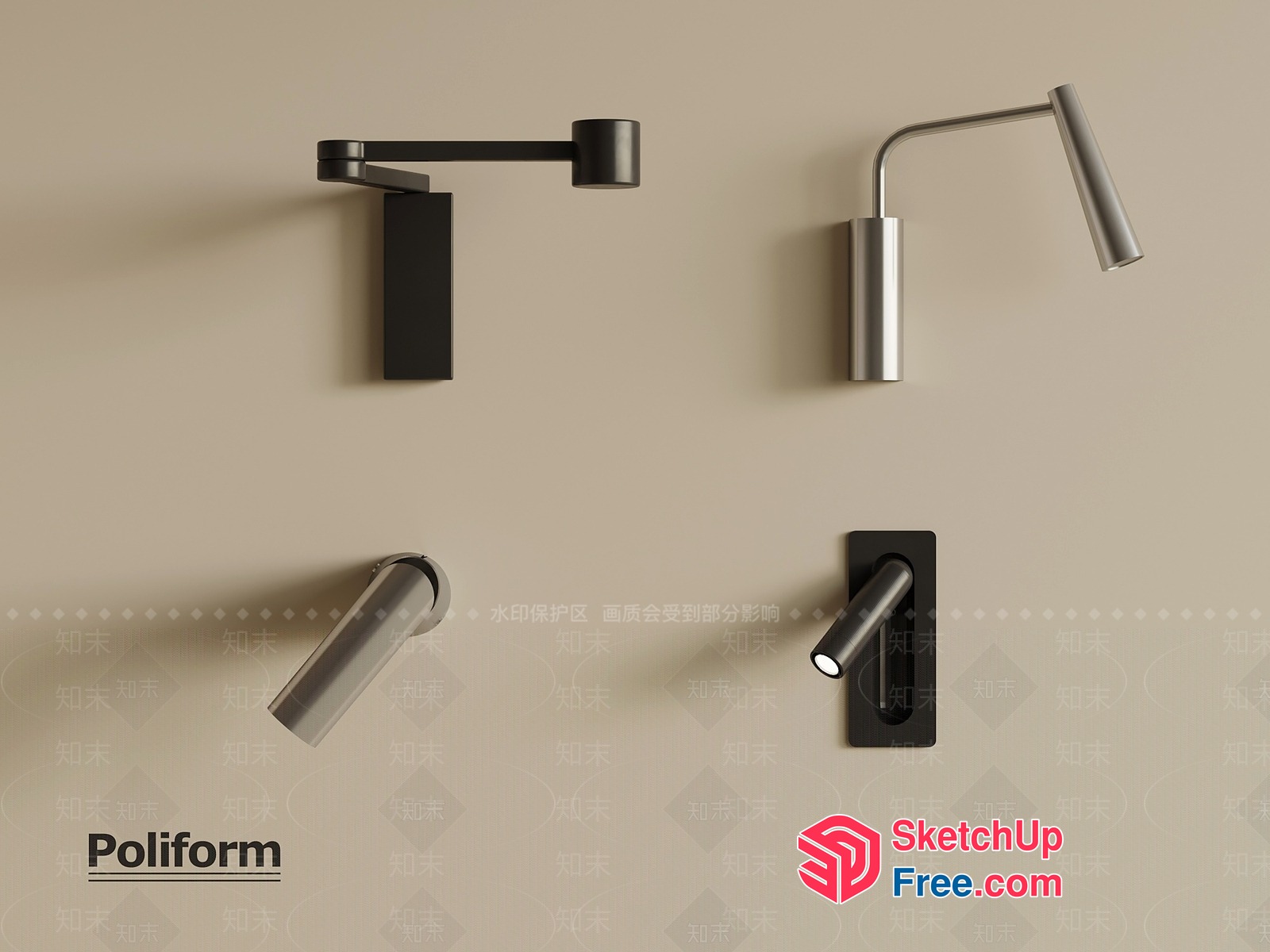 Poliform Lighting Fixtures 3D SketchUp File