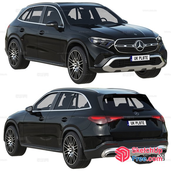 Black Mercedes-Benz Suv With Uk License Plate 3D SketchUp File