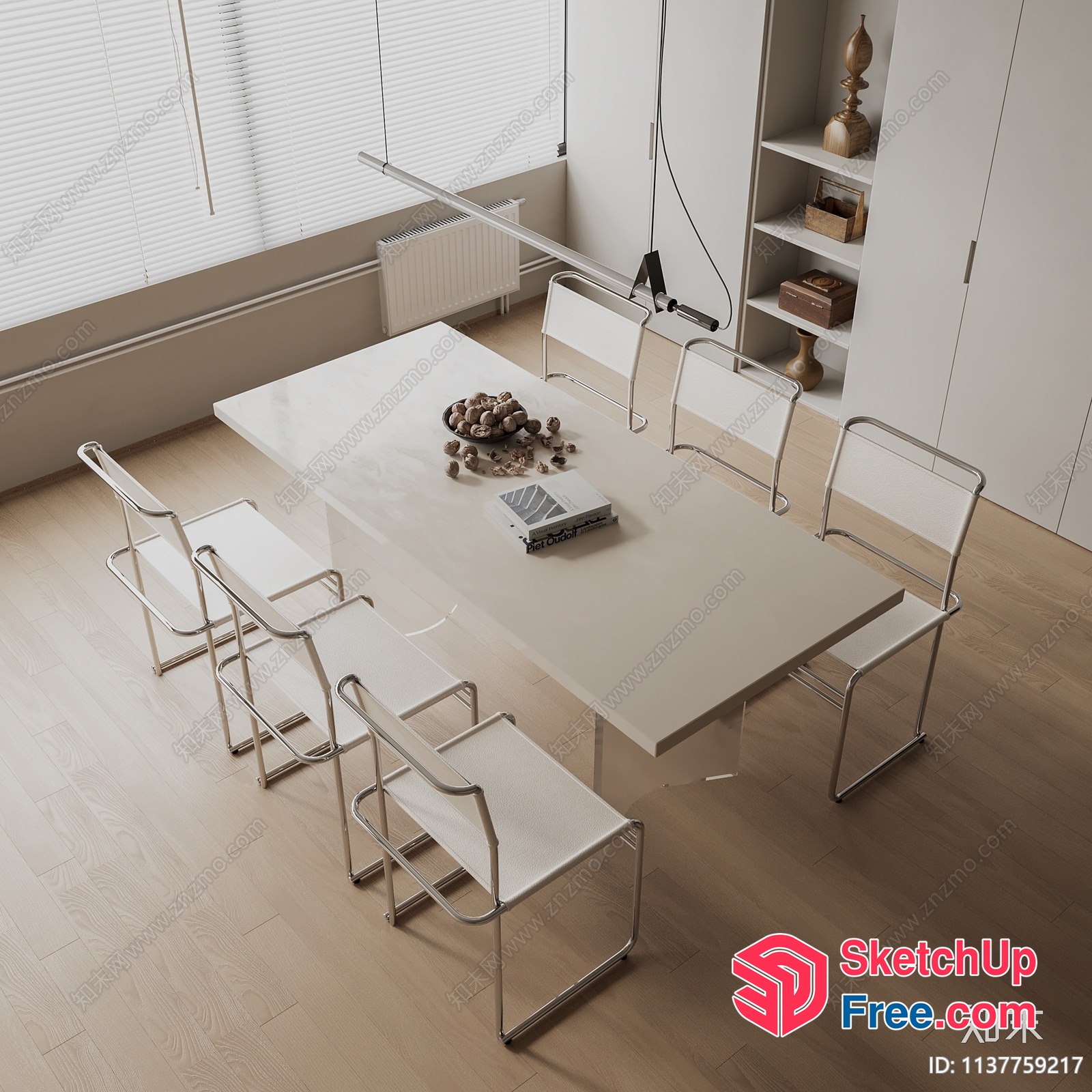 Minimalist European Style Dining Room Interior 3D SketchUp File