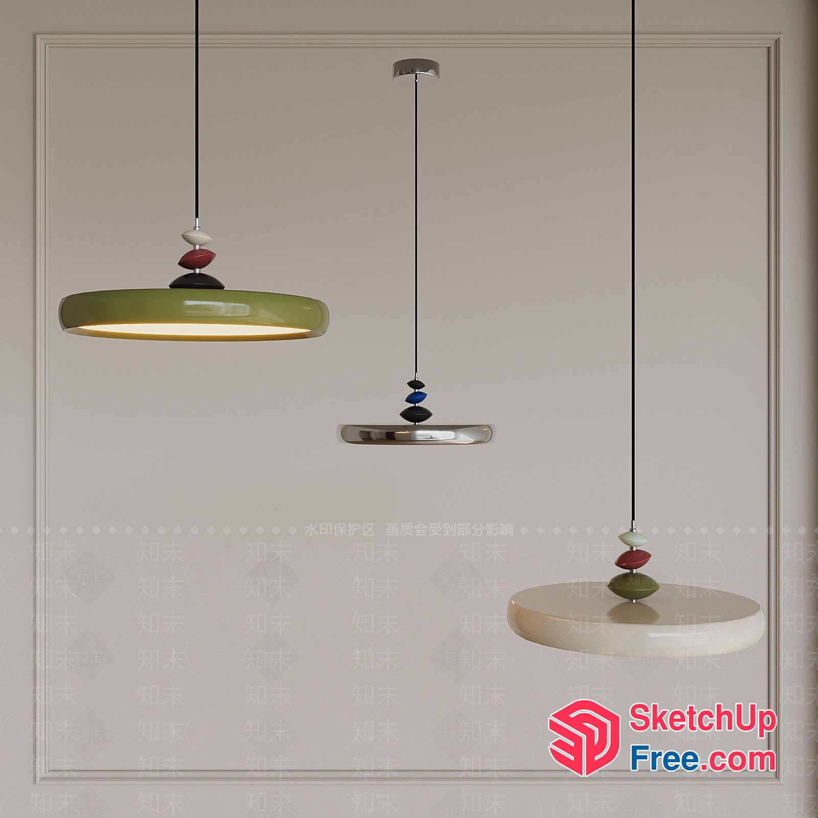 Hanging Pendant Lights With Unique Design Elements 3D SketchUp File