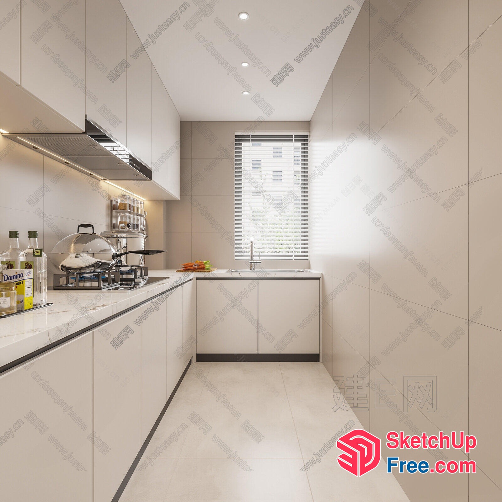 Modern Minimalist Kitchen Interior Design 3D SketchUp File