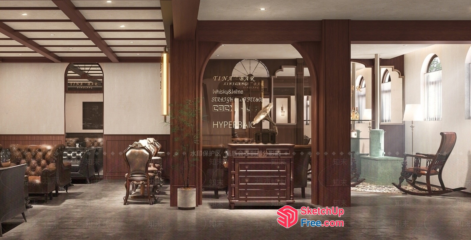 Elegant And Sophisticated Restaurant Interior 3D SketchUp File