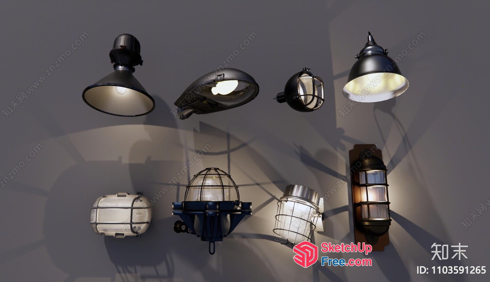 Industrial Style Lighting Fixtures 3D SketchUp File