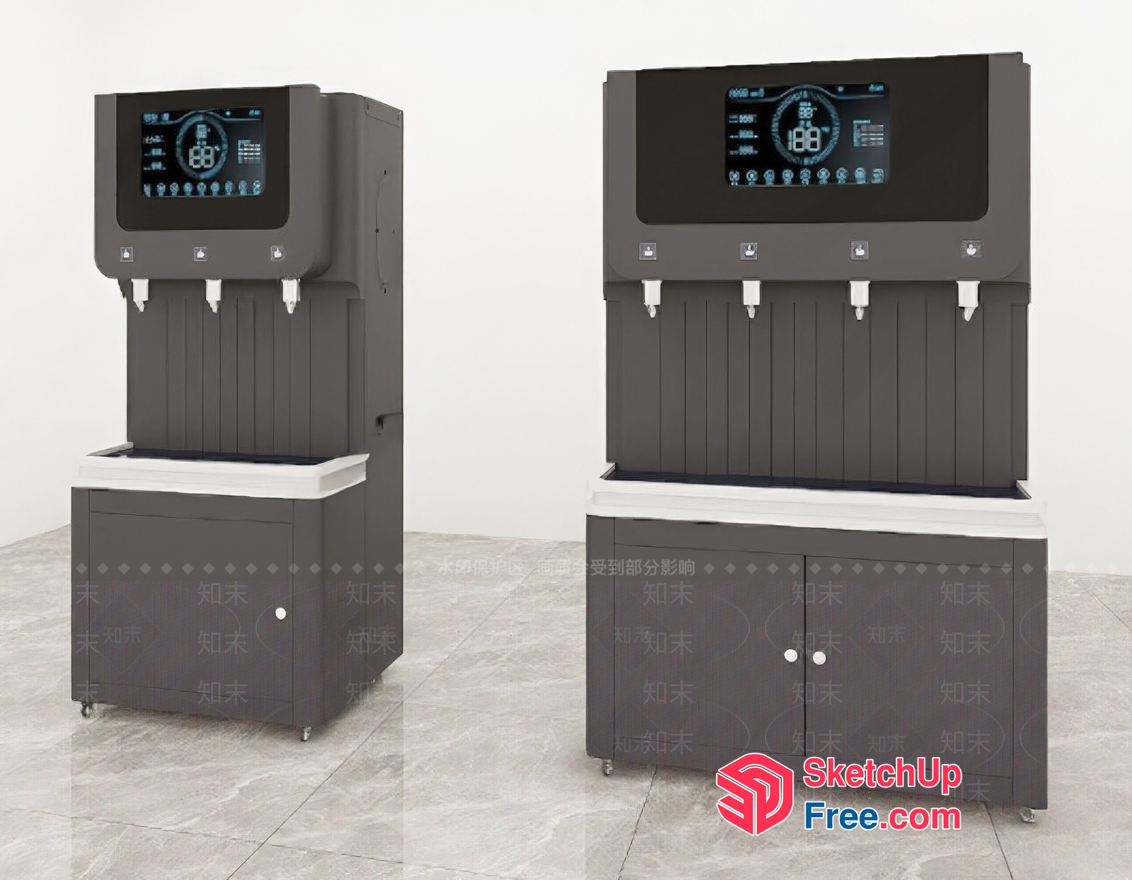 Modern Water Dispenser With Digital Display 3D SketchUp File